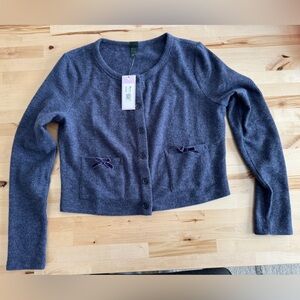 Velvet Bow Cardigan Sweater